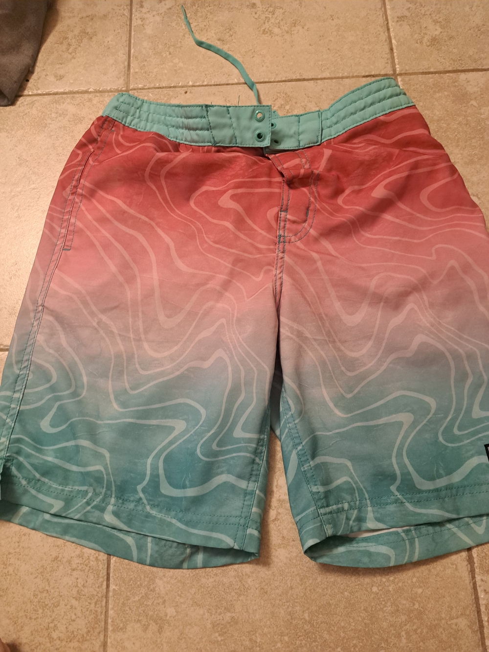 Speedo Coral to Teal Gradient Swim Board Shorts
